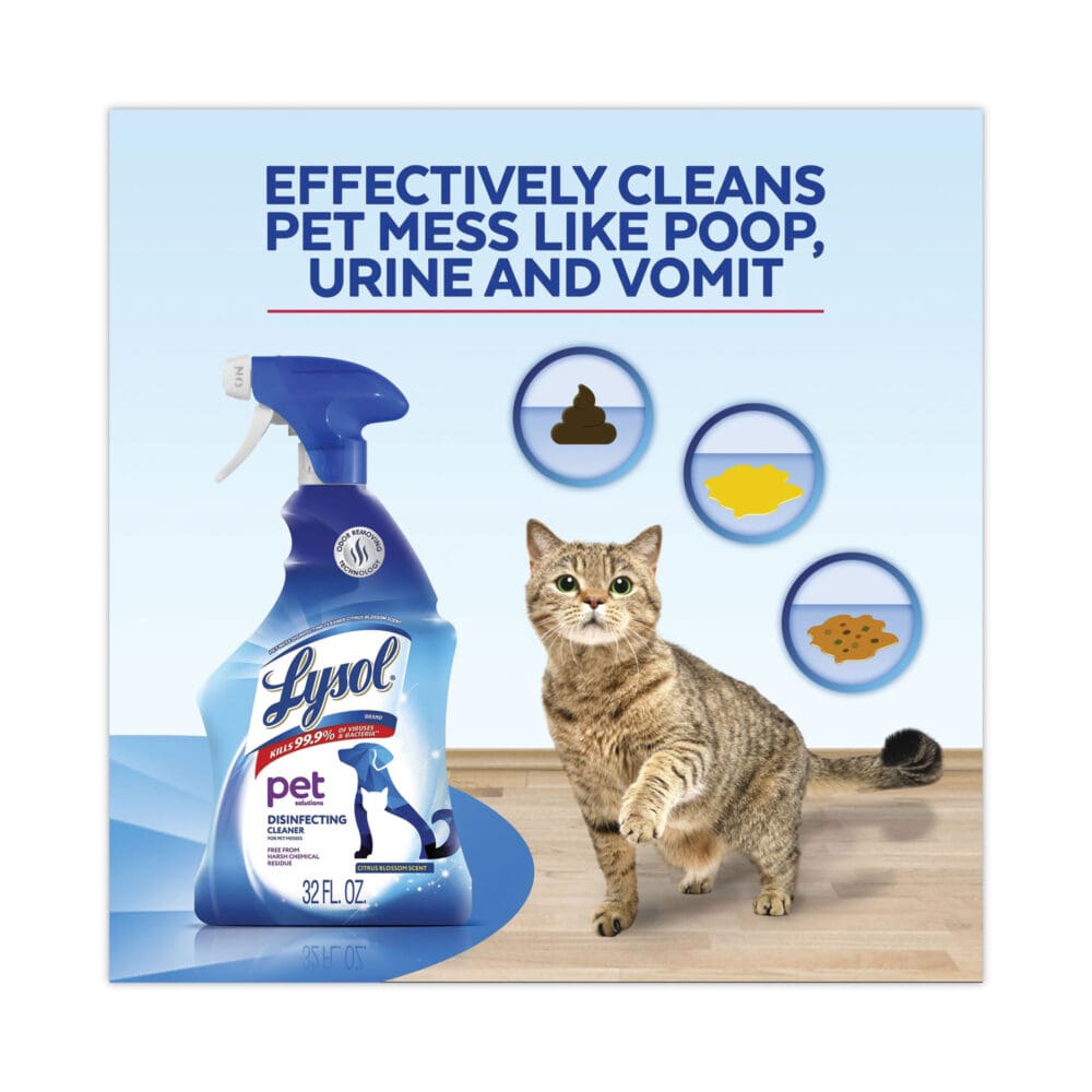 Pet Solutions Disinfecting Cleaner, Citrus Blossom, 32 oz Trigger Bottle, 9/Carton - Image 7