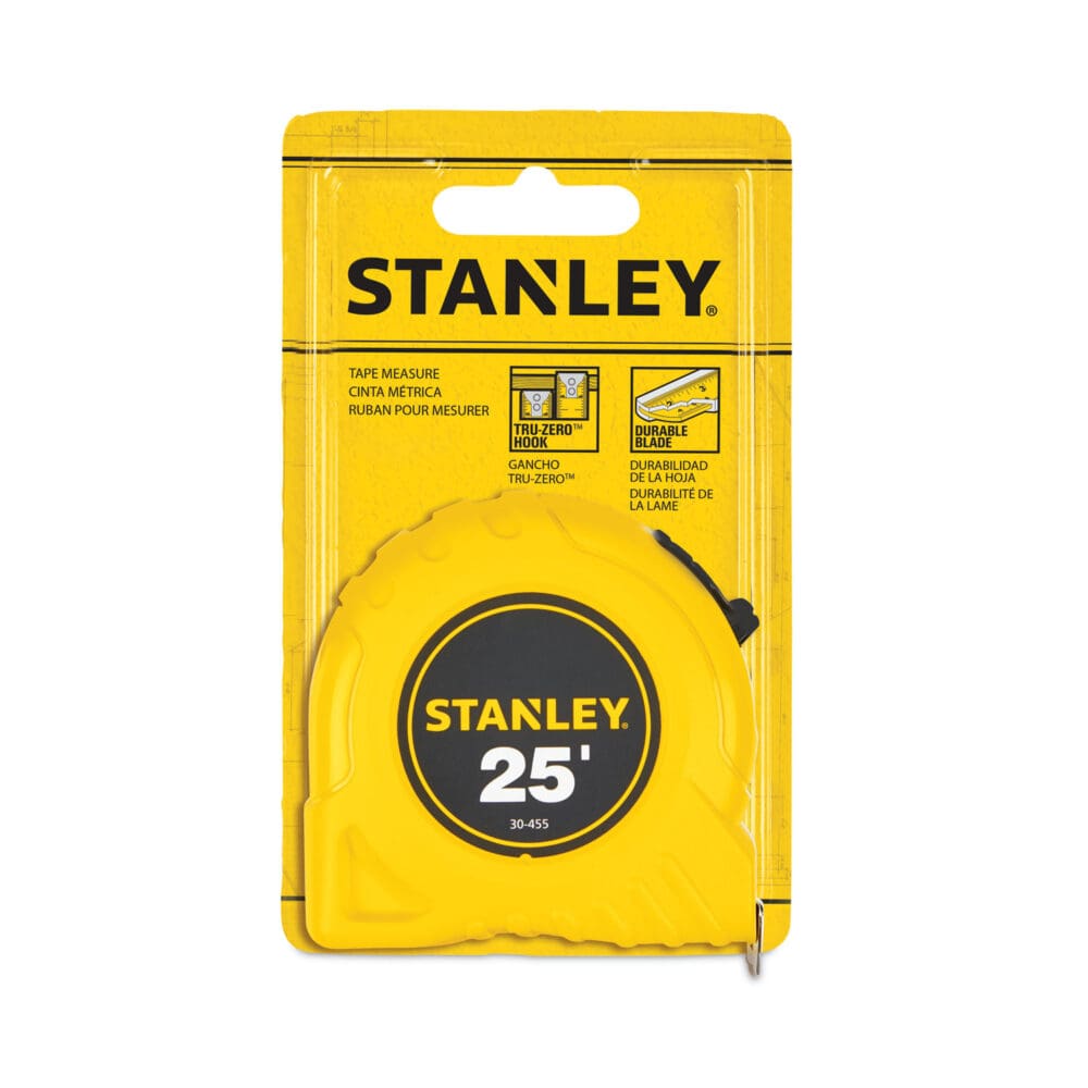 Power Return Tape Measure, Plastic Case, 1" x 2 5ft, Yellow - Image 5
