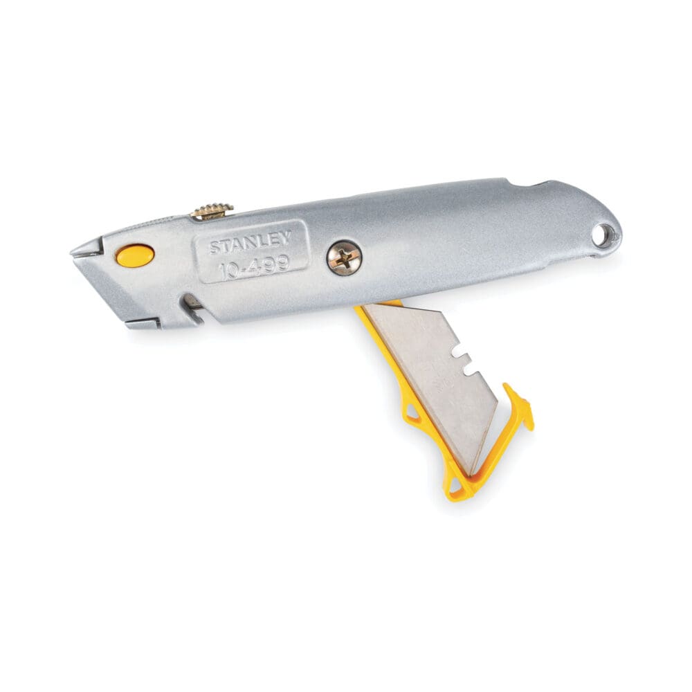 Quick-Change Utility Knife with Twine Cutter and (3) Retractable Blades, 6" Metal Handle, Gray, 6/Box - Image 4