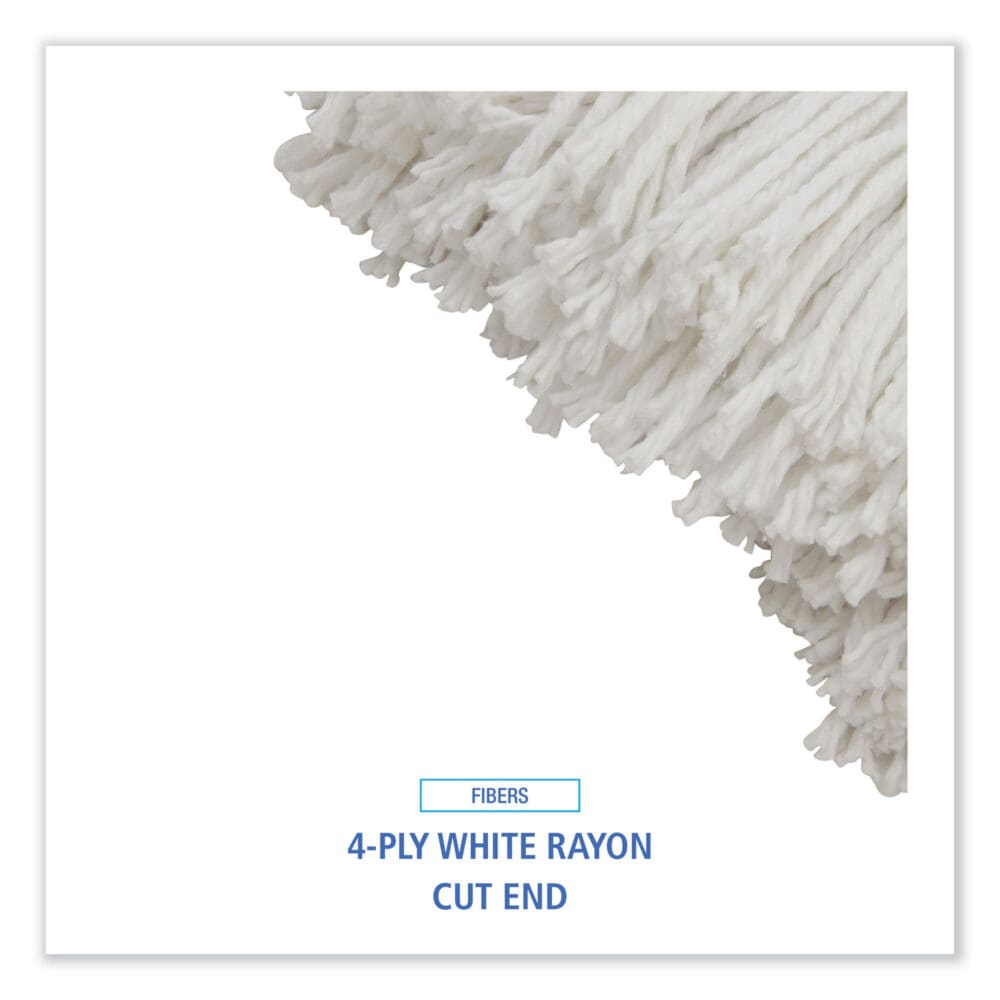Cut-End Lie-Flat Wet Mop Head, Rayon, 24oz, White - Image 3