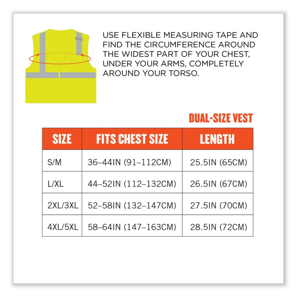 GloWear 8210HL Class 2 Economy Mesh Hook and Loop Vest, Polyester, X-Small, Lime, Ships in 1-3 Business Days - Image 7