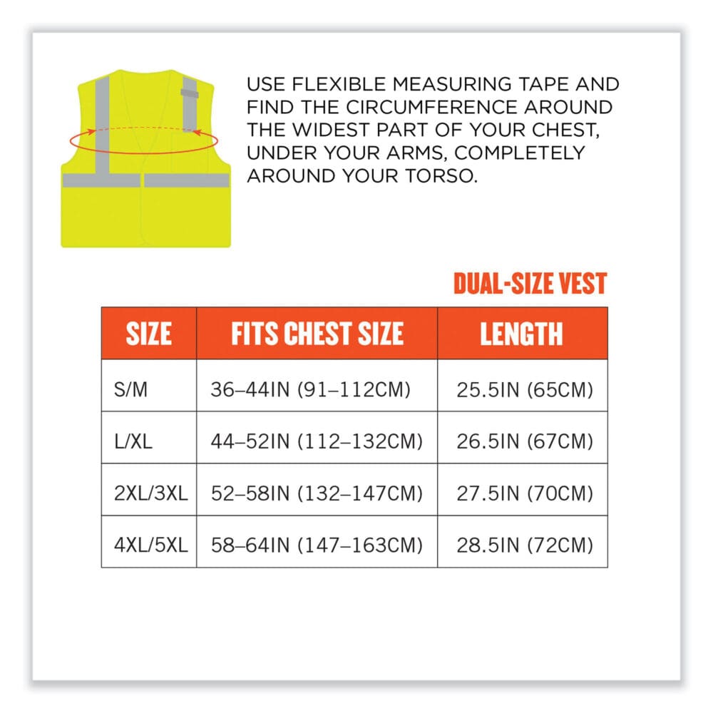 GloWear 8210HL Class 2 Economy Mesh Hook and Loop Vest, Polyester, Small/Medium, Lime, Ships in 1-3 Business Days - Image 7