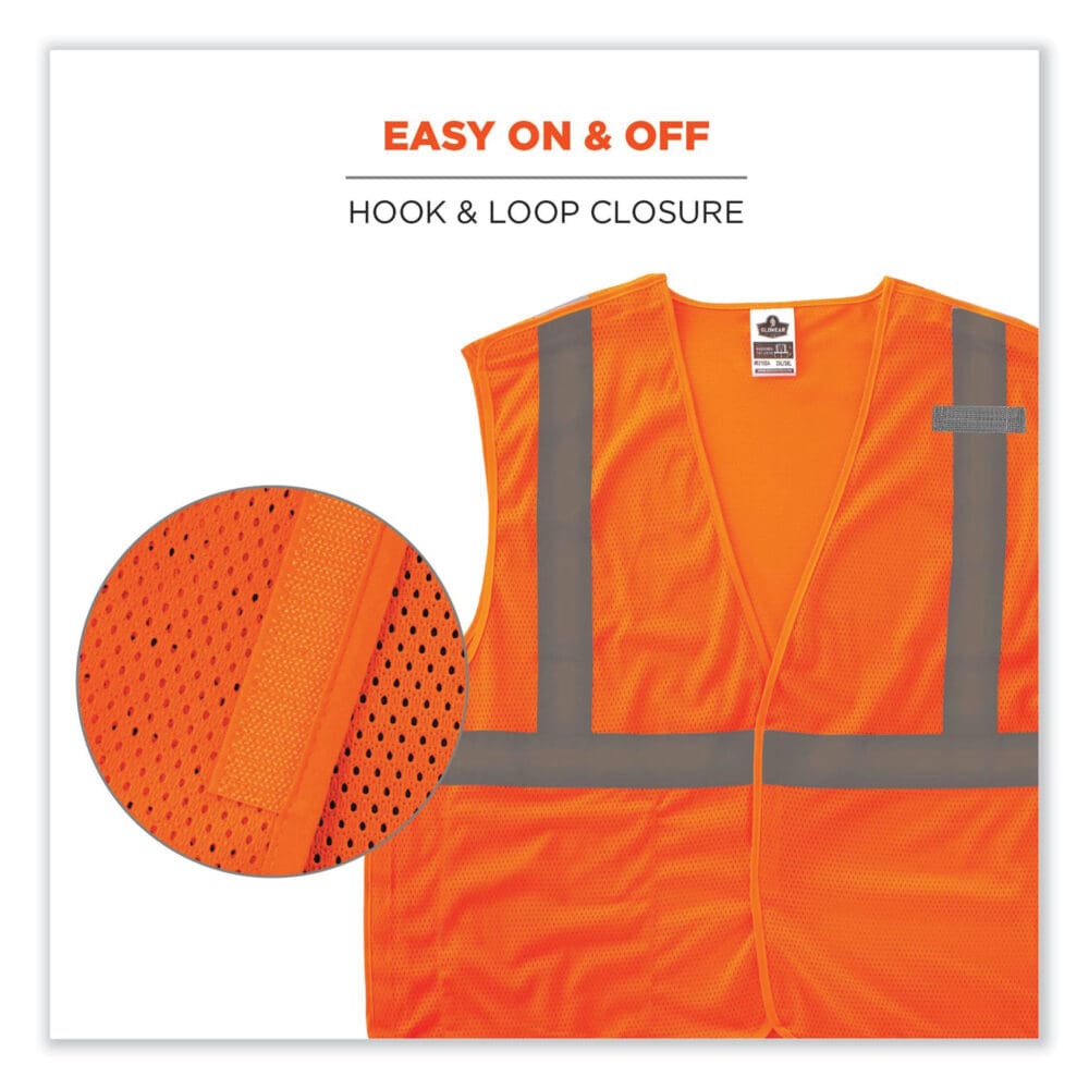 GloWear 8215BA Class 2 Economy Breakaway Mesh Vest, Polyester, X-Small, Orange, Ships in 1-3 Business Days - Image 6