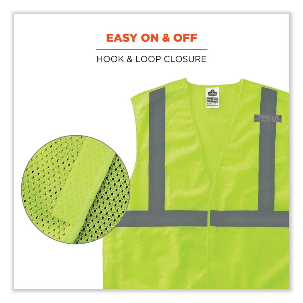 GloWear 8215BA Class 2 Economy Breakaway Mesh Vest, Polyester, X-Small, Lime, Ships in 1-3 Business Days - Image 5