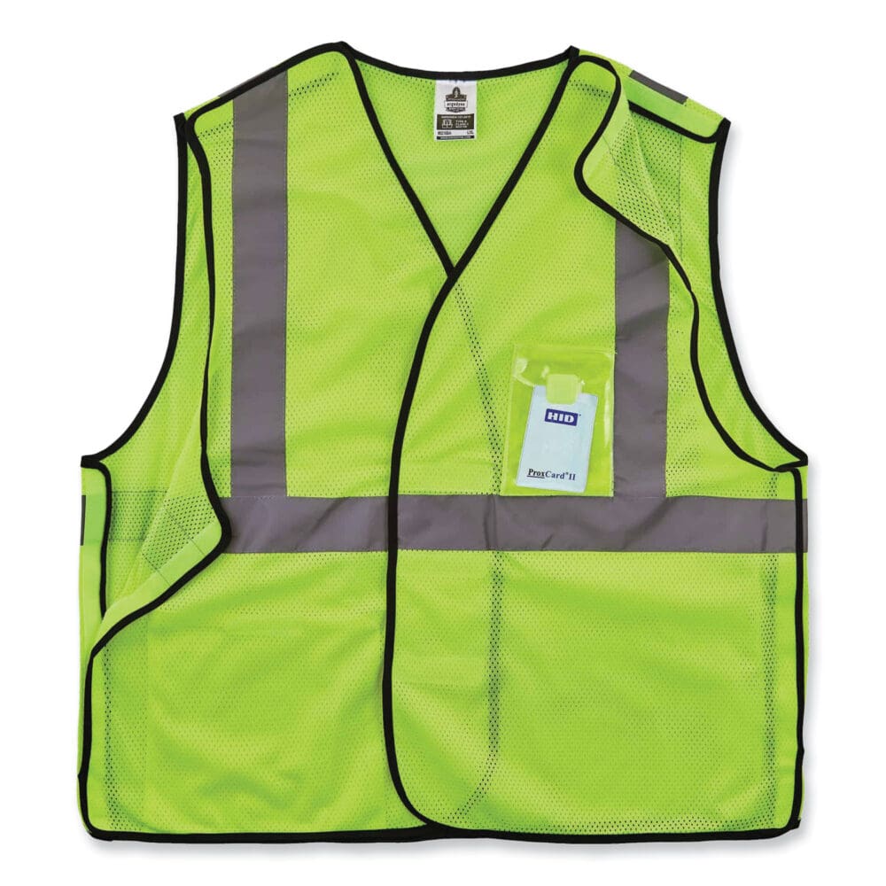 GloWear 8216BA Class 2 Breakaway Mesh ID Holder Vest, Polyester, Small/Medium, Lime, Ships in 1-3 Business Days - Image 2