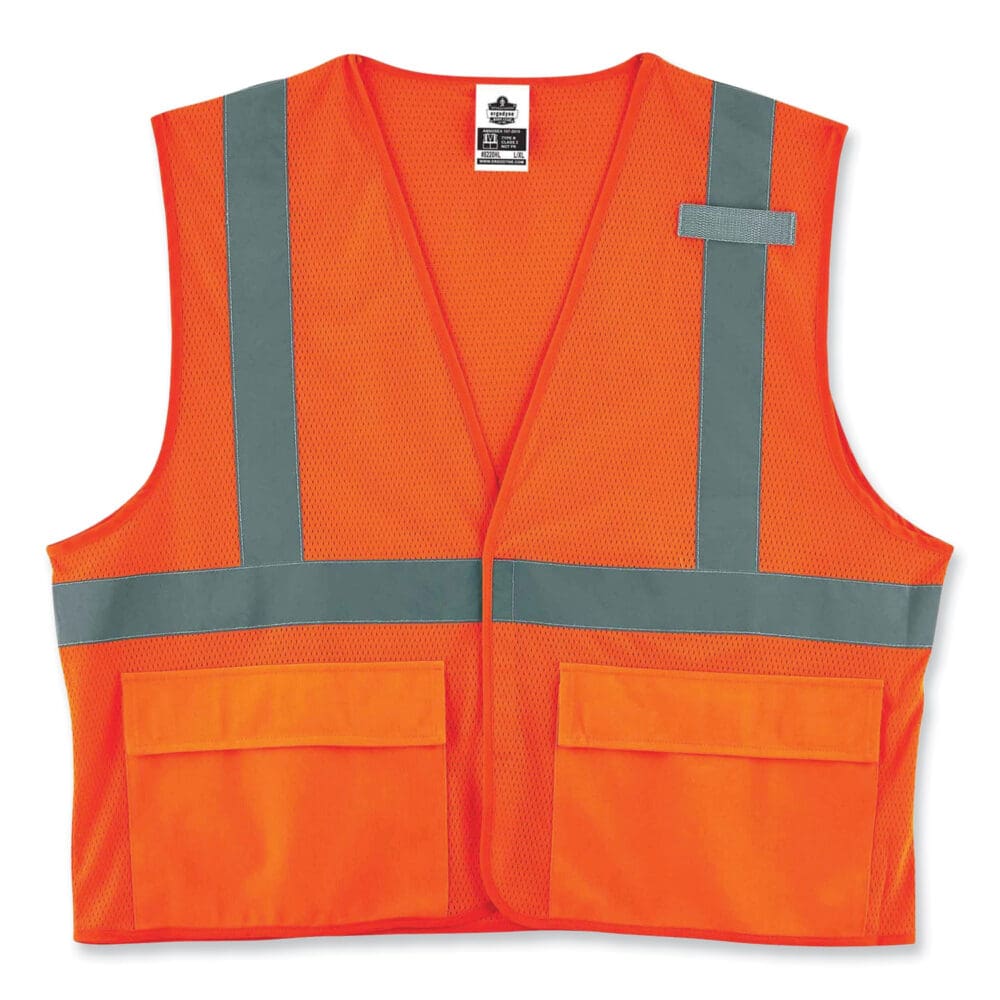 GloWear 8220HL Class 2 Standard Mesh Hook and Loop Vest, Polyester, Small/Medium, Orange, Ships in 1-3 Business Days - Image 5