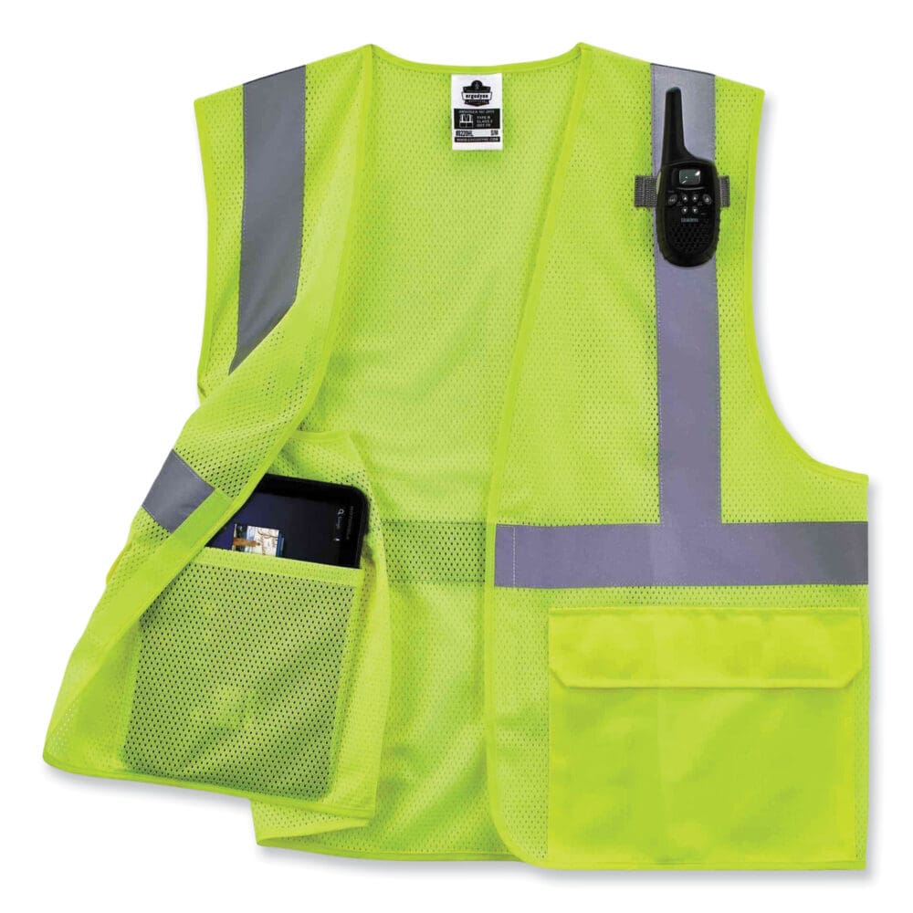 GloWear 8220HL Class 2 Standard Mesh Hook and Loop Vest, Polyester, Large/X-Large, Lime, Ships in 1-3 Business Days - Image 2