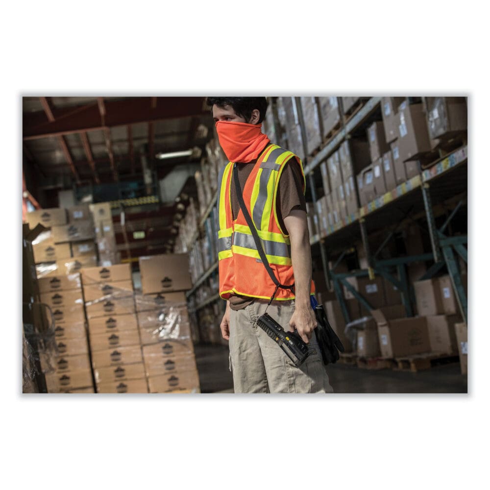 GloWear 8229Z Class 2 Economy Two-Tone Zipper Vest, Polyester, X-Small, Orange, Ships in 1-3 Business Days - Image 3