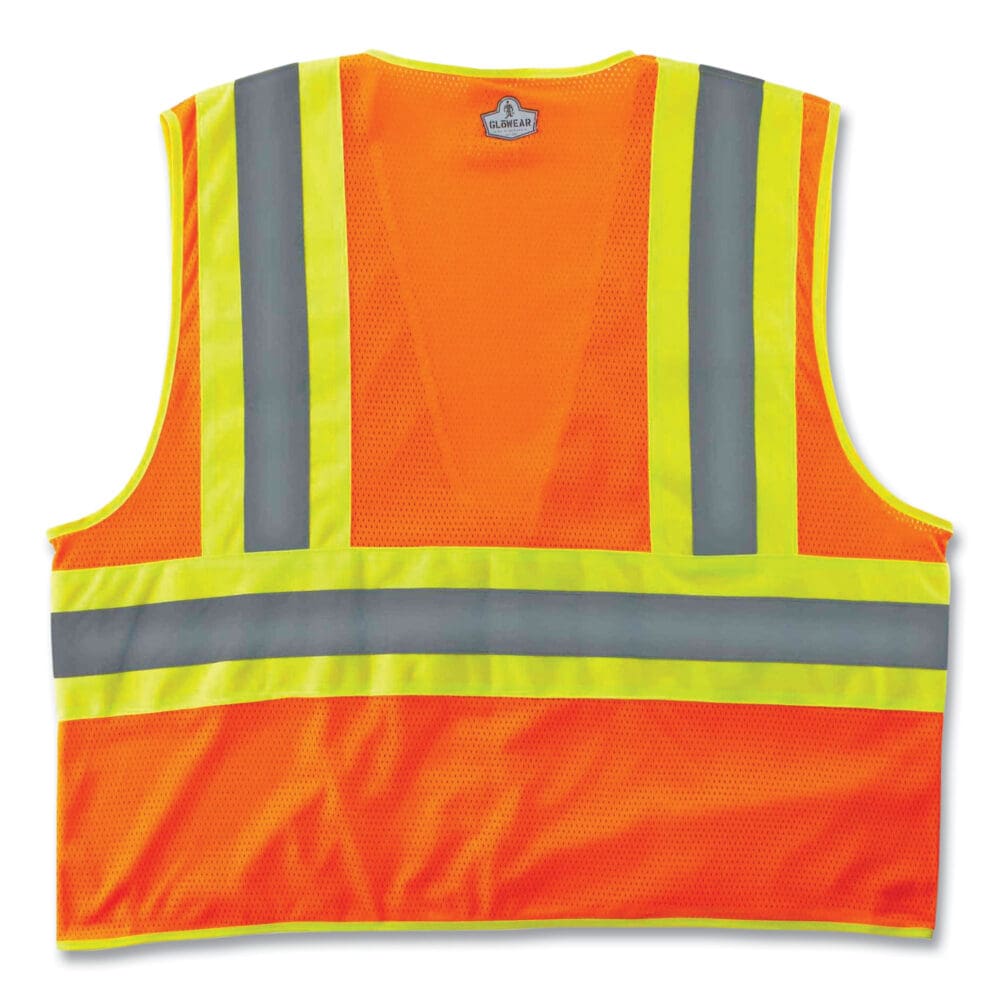 GloWear 8229Z Class 2 Economy Two-Tone Zipper Vest, Polyester, 2X-Large/3X-Large, Orange, Ships in 1-3 Business Days - Image 4