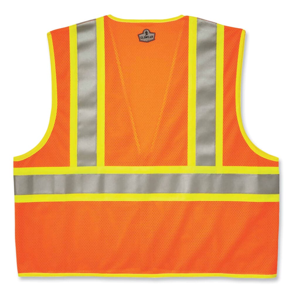 GloWear 8230Z Class 2 Two-Tone Mesh Zipper Vest, Polyester, 4X-Large/5X-Large, Orange, Ships in 1-3 Business Days - Image 4