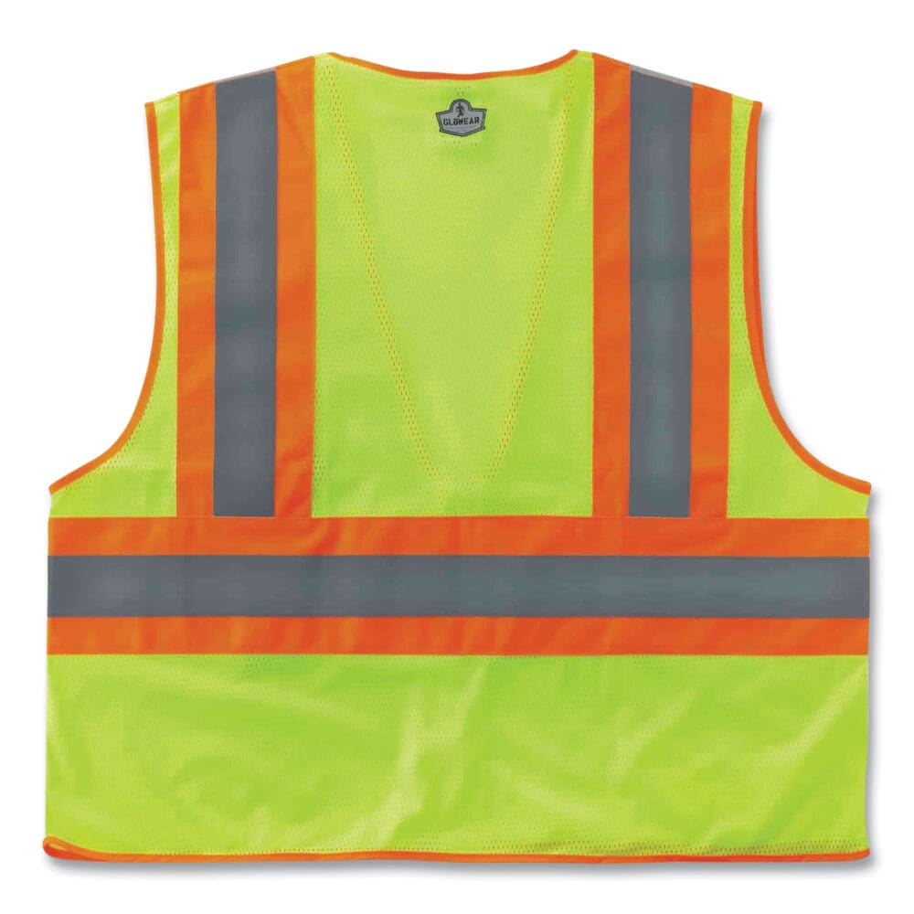 GloWear 8230Z Class 2 Two-Tone Mesh Zipper Vest, Polyester, 4X-Large/5X-Large, Lime, Ships in 1-3 Business Days - Image 4