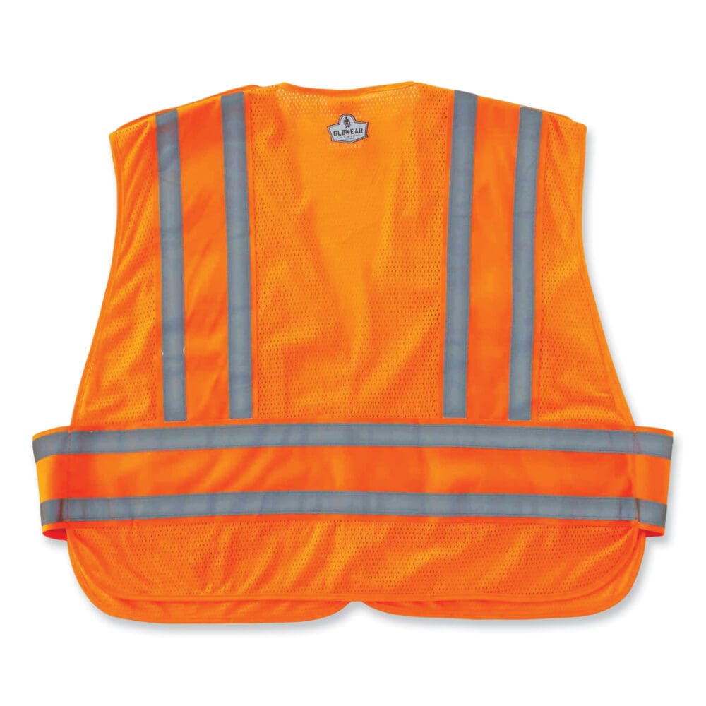 GloWear 8244PSV Class 2 Expandable Public Safety Hook and Loop Vest, Polyester, 3XL Plus, Orange, Ships in 1-3 Business Days - Image 4
