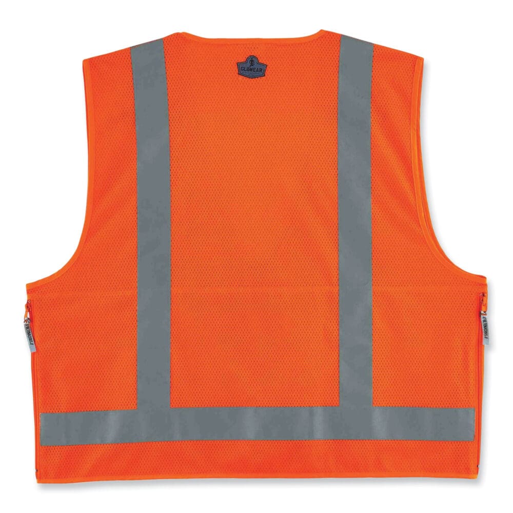 GloWear 8250Z Class 2 Surveyors Zipper Vest, Polyester, Large/X-Large, Orange, Ships in 1-3 Business Days - Image 5