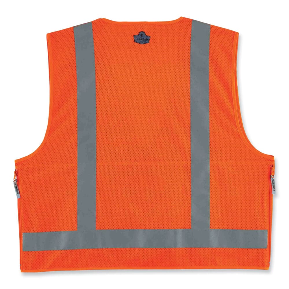 GloWear 8250Z Class 2 Surveyors Zipper Vest, Polyester, 2X-Large/3X-Large, Orange, Ships in 1-3 Business Days - Image 5