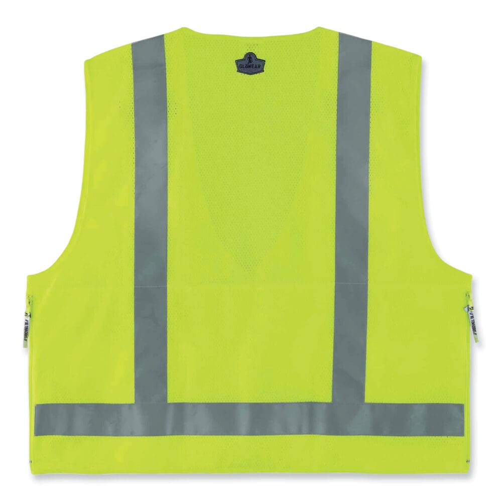 GloWear 8250Z Class 2 Surveyors Zipper Vest, Polyester, Small/Medium, Lime, Ships in 1-3 Business Days - Image 5