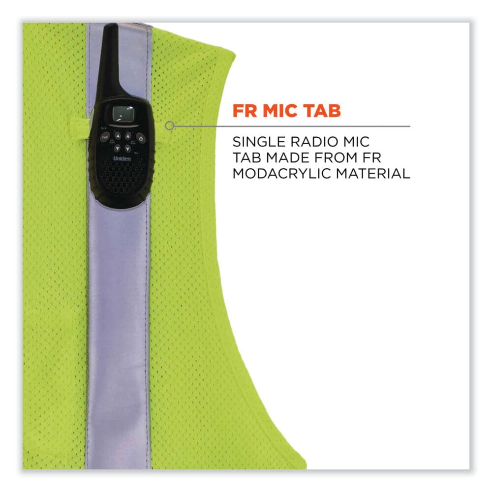 GloWear 8260FRHL Class 2 FR Safety Hook and Loop Vest, Modacrylic/Kevlar, 2X-Large/3X-Large, Lime, Ships in 1-3 Business Days - Image 6