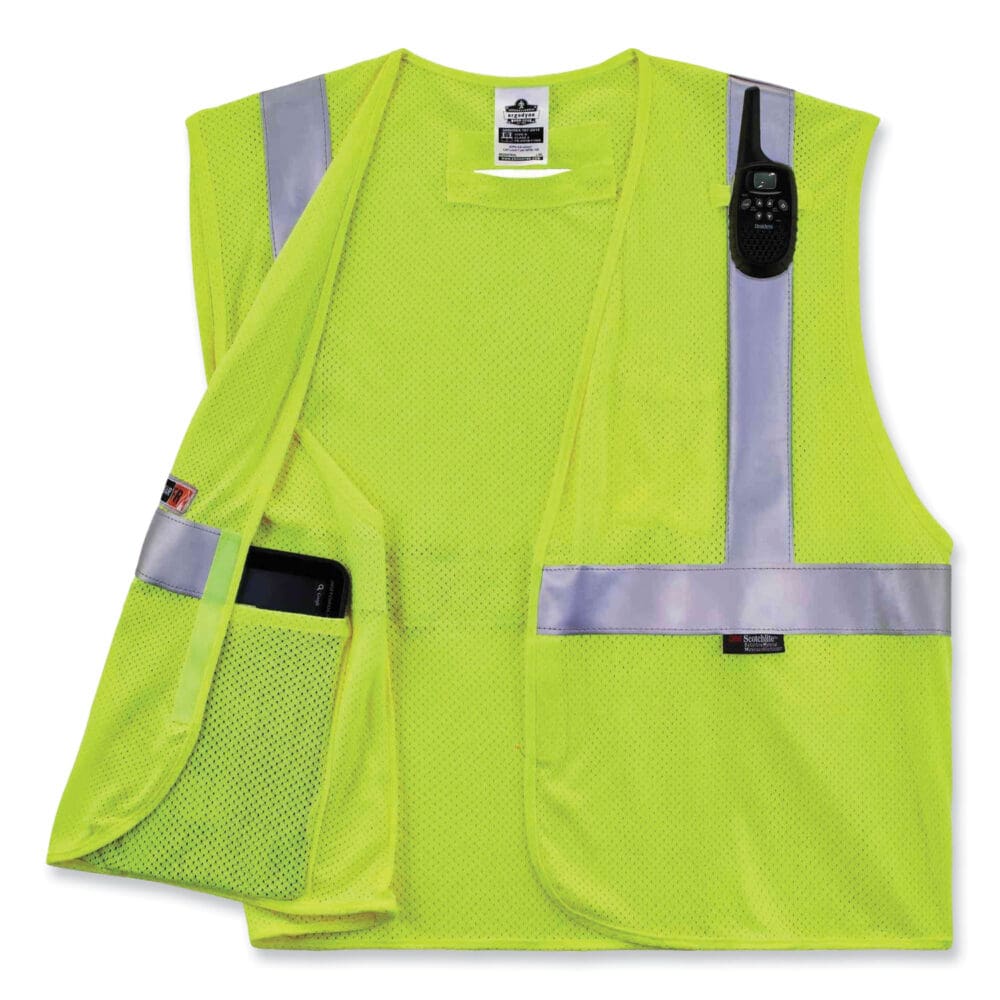GloWear 8260FRHL Class 2 FR Safety Hook and Loop Vest, Modacrylic/Kevlar, 2X-Large/3X-Large, Lime, Ships in 1-3 Business Days - Image 8