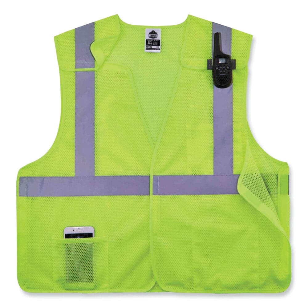 GloWear 8217BA Class 2 Breakaway Mesh Vest, Polyester, 2X-Large/3X-Large, Lime, Ships in 1-3 Business Days - Image 2