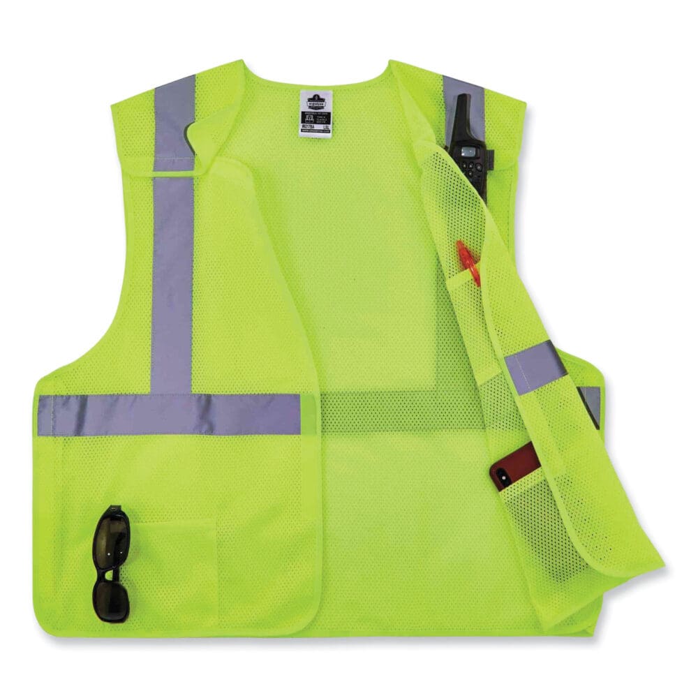 GloWear 8217BA Class 2 Breakaway Mesh Vest, Polyester, 4X-Large/5X-Large, Lime, Ships in 1-3 Business Days - Image 4