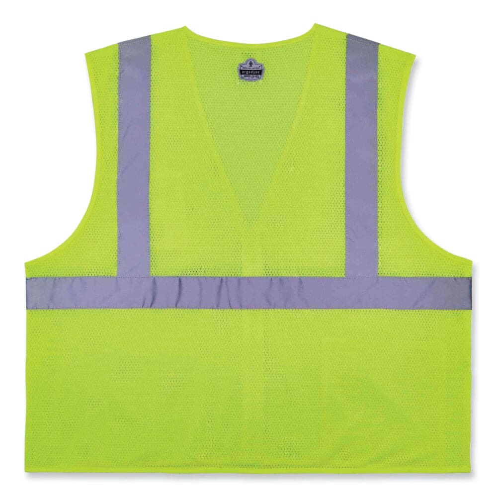 GloWear 8256Z Class 2 Self-Extinguishing Zipper Vest, Polyester, Large/X-Large, Lime, Ships in 1-3 Business Days - Image 5