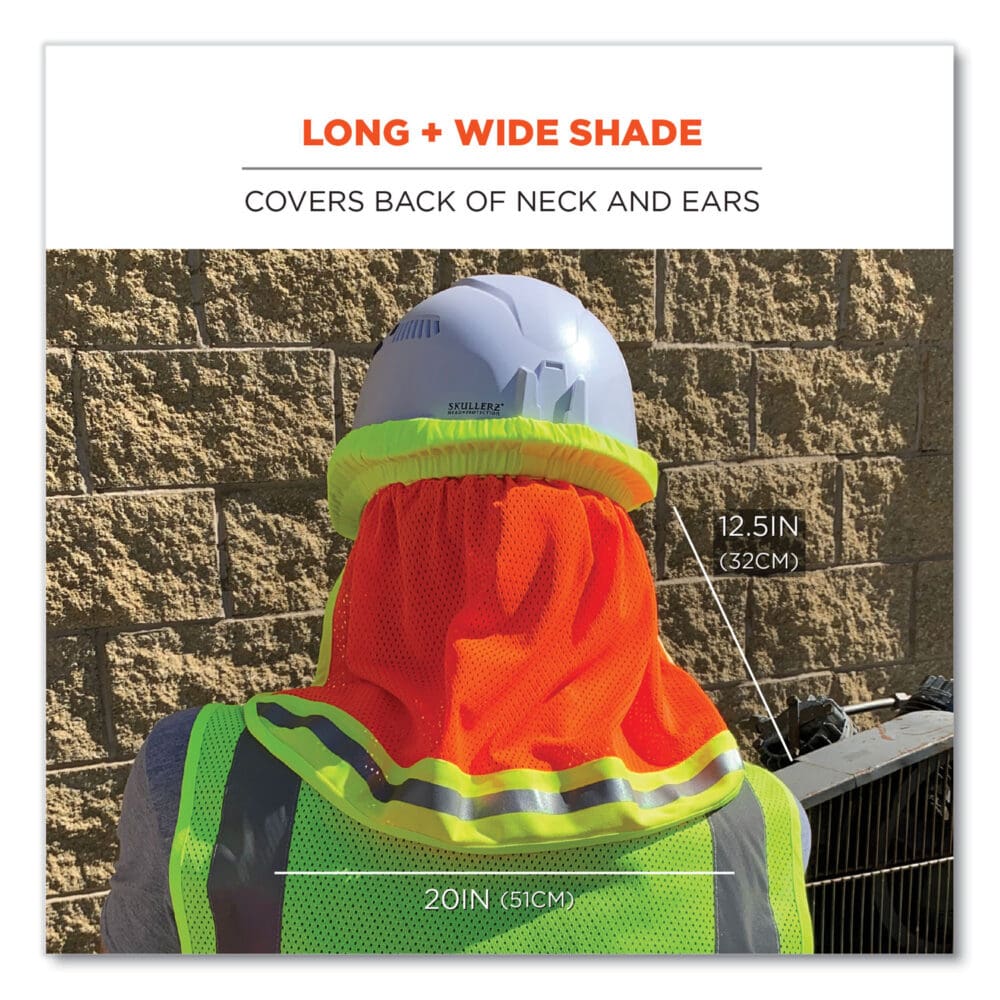 GloWear 8005 Hi-Vis Hard Hat Neck Shade, 20 x 12.5, Lime, Ships in 1-3 Business Days - Image 5