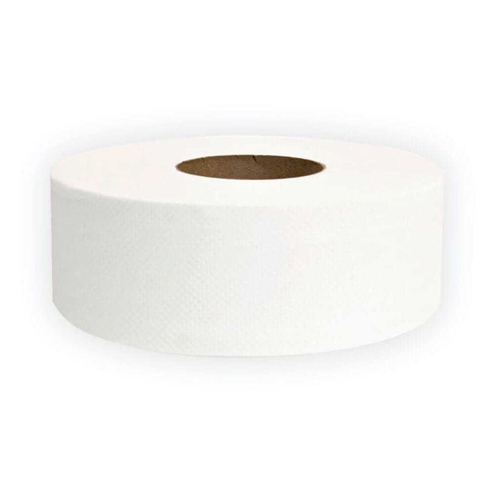 Jumbo JRT Bath Tissue, Septic Safe, 2-Ply, White, 3.25" x 720 ft, 12 Rolls/Carton - Image 4
