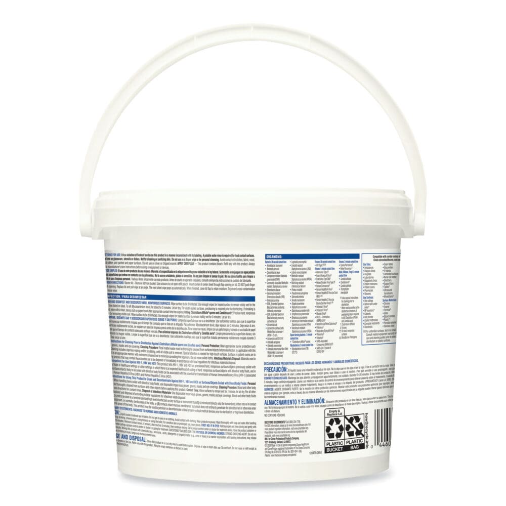 Bleach Germicidal Wipes, 1-Ply, 12 x 12, Unscented, White, 110/Bucket - Image 9