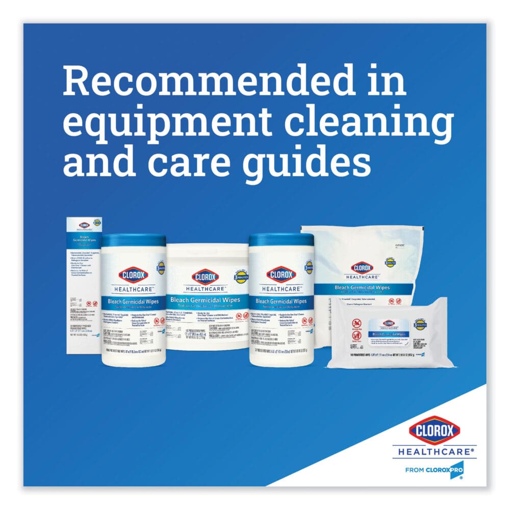 Bleach Germicidal Wipes, 1-Ply, 6 x 5, Unscented, White, 150/Canister, 6 Canisters/Carton - Image 5