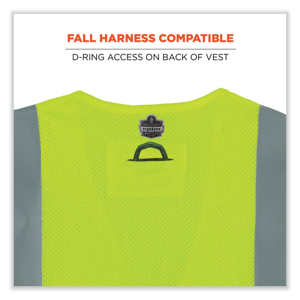 GloWear 8263FRHL Class 2 FR Safety Economy Hook and Loop Vest, Modacrylic Mesh/Cotton, L/XL Lime, Ships in 1-3 Business Days - Image 3