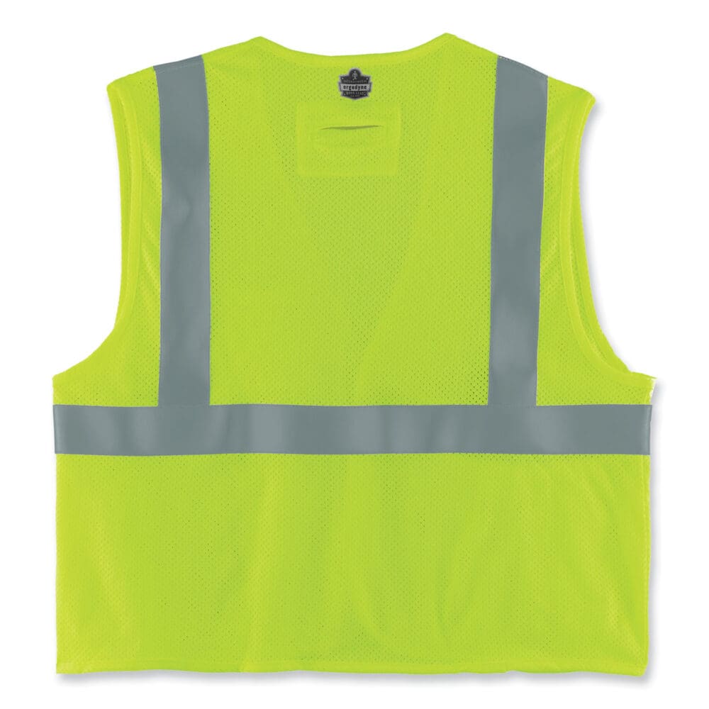 GloWear 8263FRHL Class 2 FR Safety Economy Hook/Loop Vest, Modacrylic Mesh/Cotton, 4XL/5XL, Lime, Ships in 1-3 Business Days - Image 8