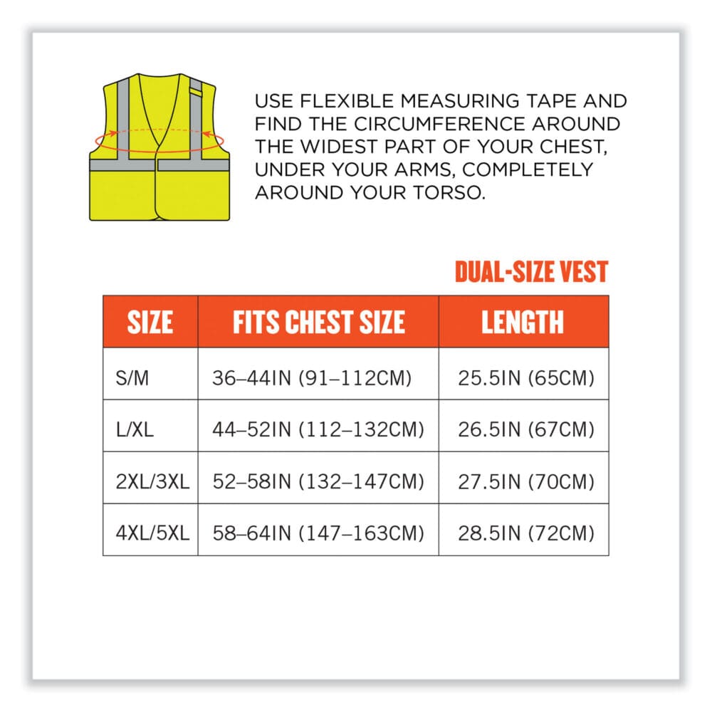 GloWear 8263FRHL Class 2 FR Safety Economy Hook/Loop Vest, Modacrylic Mesh/Cotton, 4XL/5XL, Lime, Ships in 1-3 Business Days - Image 7