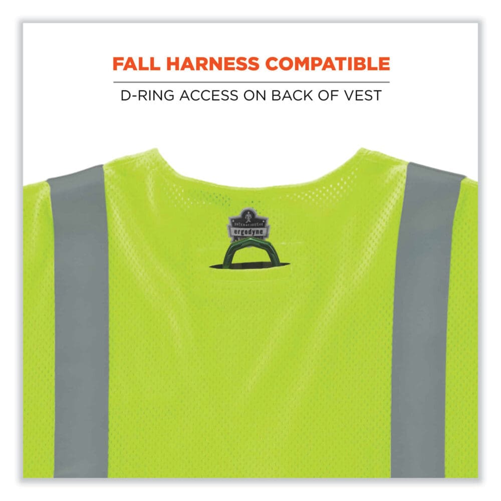 GloWear 8356FRHL Class 3 FR Hook and Loop Safety Vest with Sleeves, Modacrylic, Small/Med, Lime, Ships in 1-3 Business Days - Image 4