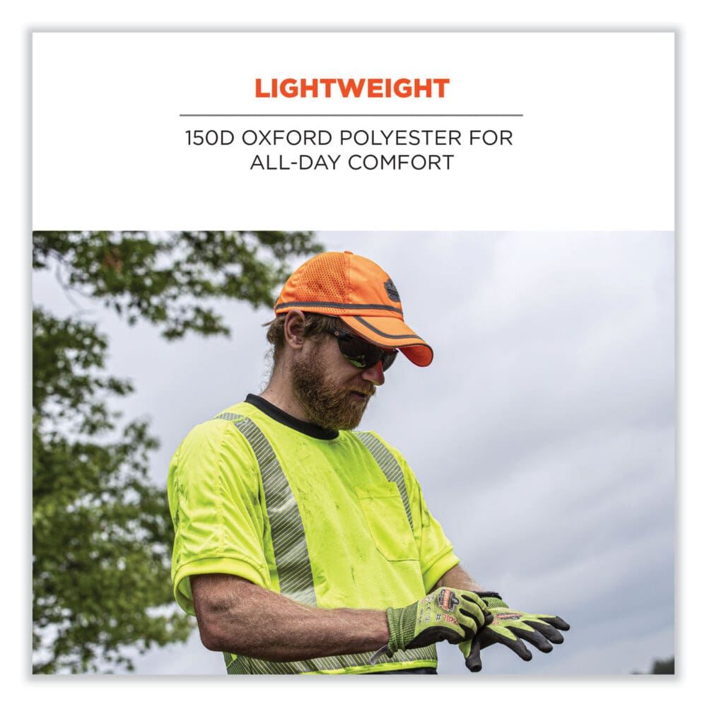 GloWear 8930 Hi-Vis Baseball Cap, Polyester, One Size Fits Most, Orange, Ships in 1-3 Business Days - Image 2