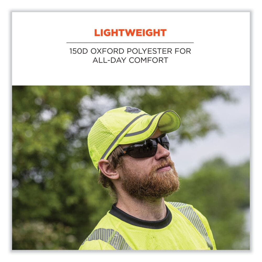 GloWear 8930 Hi-Vis Baseball Cap, Polyester, One Size Fits Most, Lime, Ships in 1-3 Business Days - Image 2