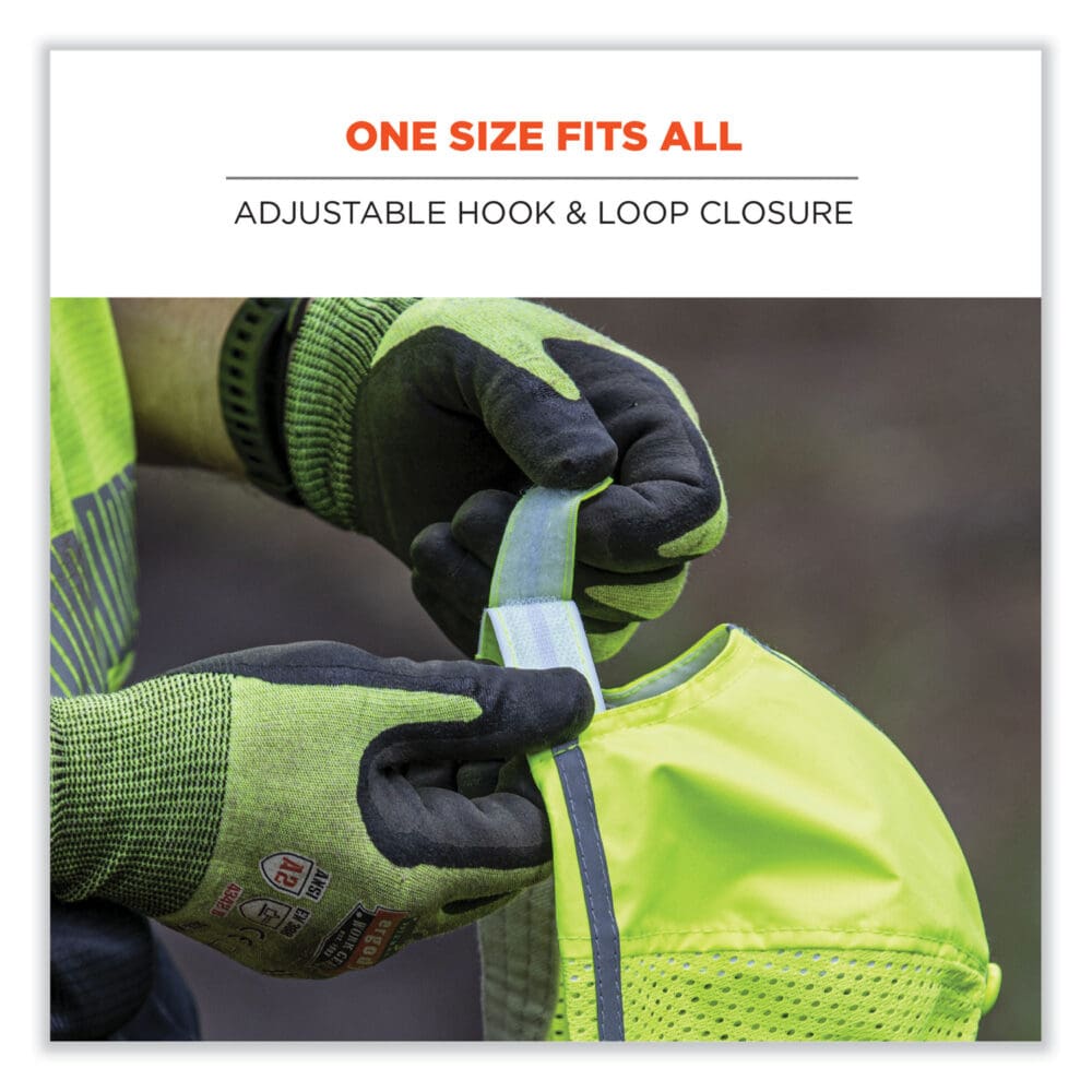 GloWear 8930 Hi-Vis Baseball Cap, Polyester, One Size Fits Most, Lime, Ships in 1-3 Business Days - Image 4