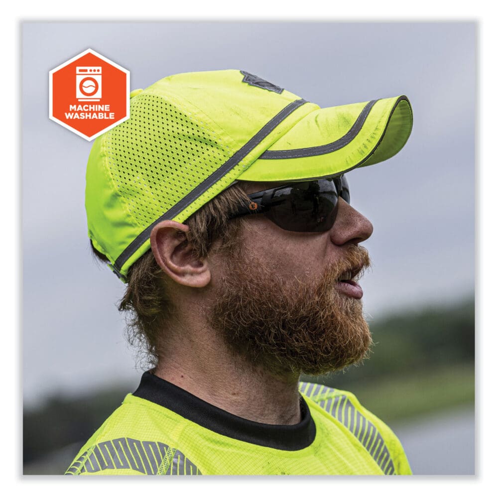 GloWear 8930 Hi-Vis Baseball Cap, Polyester, One Size Fits Most, Lime, Ships in 1-3 Business Days - Image 5
