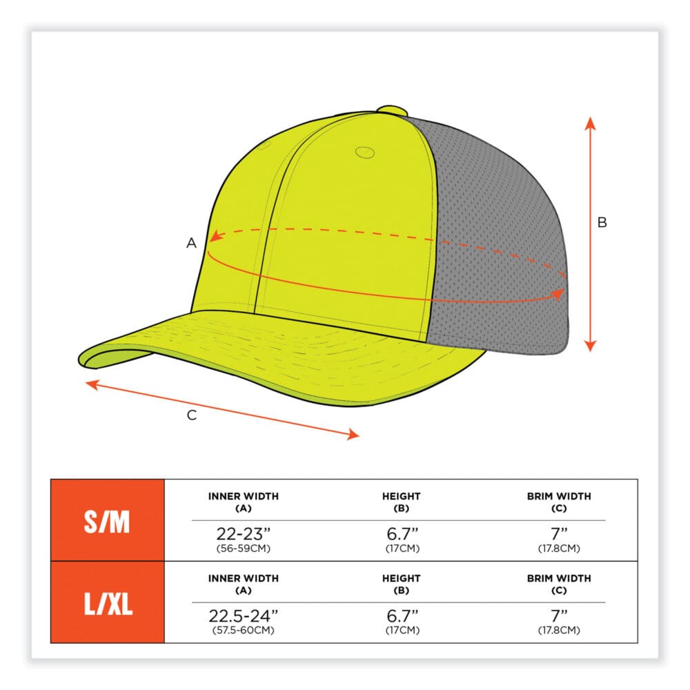 GloWear 8931 Reflective Stretch-Fit Hat, Cotton/Polyester, Large/X-Large, Hi-Vis Lime, Ships in 1-3 Business Days - Image 4