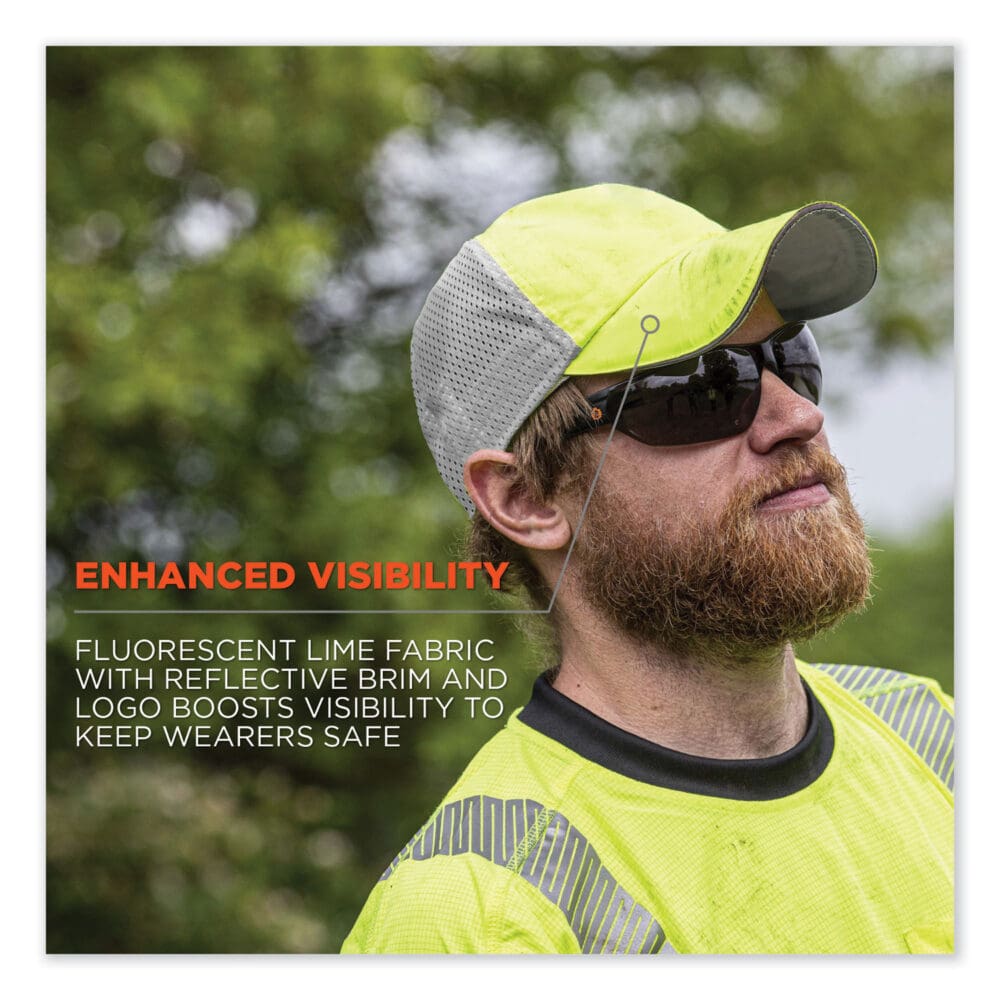 GloWear 8933 Reflective Snapback Hat, Cotton/Polyester, One Size Fits Most, Hi-Vis Lime, Ships in 1-3 Business Days - Image 6