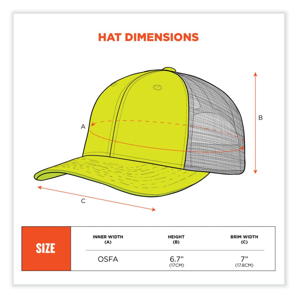 GloWear 8933 Reflective Snapback Hat, Cotton/Polyester, One Size Fits Most, Hi-Vis Lime, Ships in 1-3 Business Days - Image 5