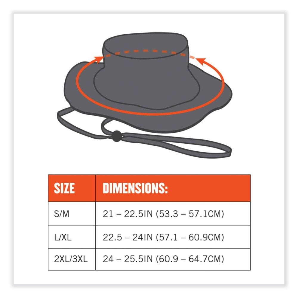 GloWear 8935 Hi-Vis Ranger Sun Hat, Polyester, Small/Medium, Orange, Ships in 1-3 Business Days - Image 5