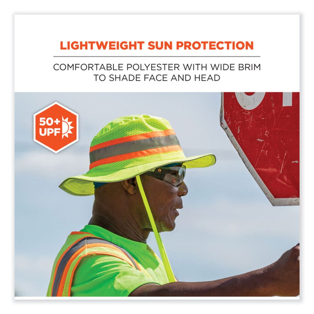 GloWear 8935 Hi-Vis Ranger Sun Hat, Polyester, Large/X-Large, Orange, Ships in 1-3 Business Days - Image 6