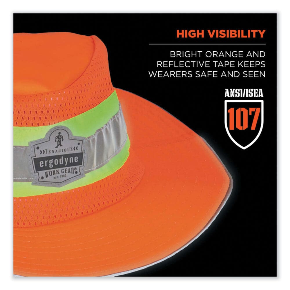 GloWear 8935 Hi-Vis Ranger Sun Hat, Polyester, Large/X-Large, Orange, Ships in 1-3 Business Days - Image 2