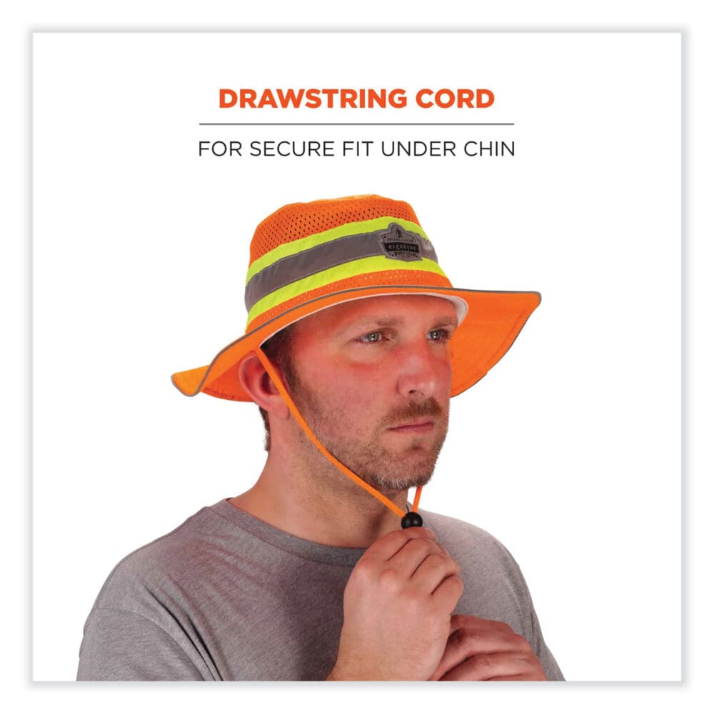 GloWear 8935 Hi-Vis Ranger Sun Hat, Polyester, Large/X-Large, Orange, Ships in 1-3 Business Days - Image 4