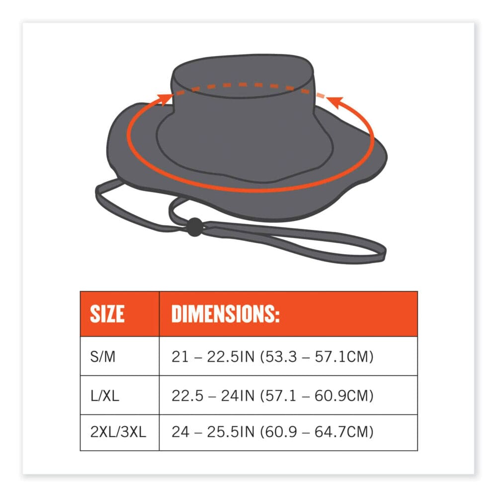GloWear 8935 Hi-Vis Ranger Sun Hat, Polyester, Small/Medium, Lime, Ships in 1-3 Business Days - Image 5