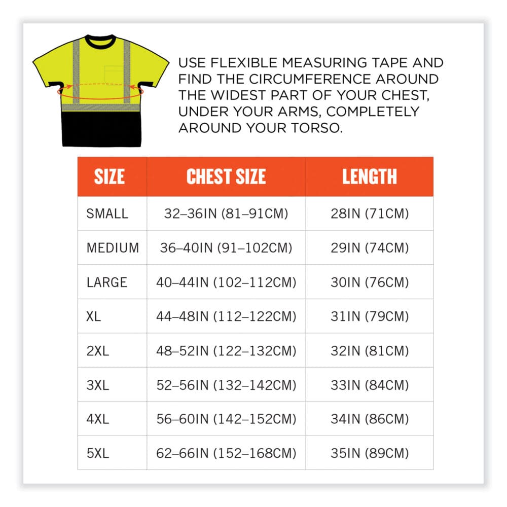 GloWear 8283BK Class 2 Lightweight Performance Hi-Vis T-Shirt, Polyester, X-Large, Lime, Ships in 1-3 Business Days - Image 7