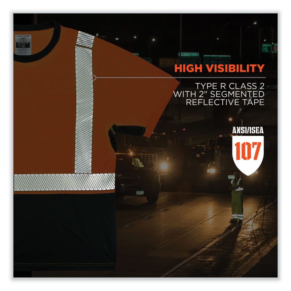 GloWear 8283BK Class 2 Lightweight Performance Hi-Vis T-Shirt, Polyester, X-Large, Orange, Ships in 1-3 Business Days - Image 3