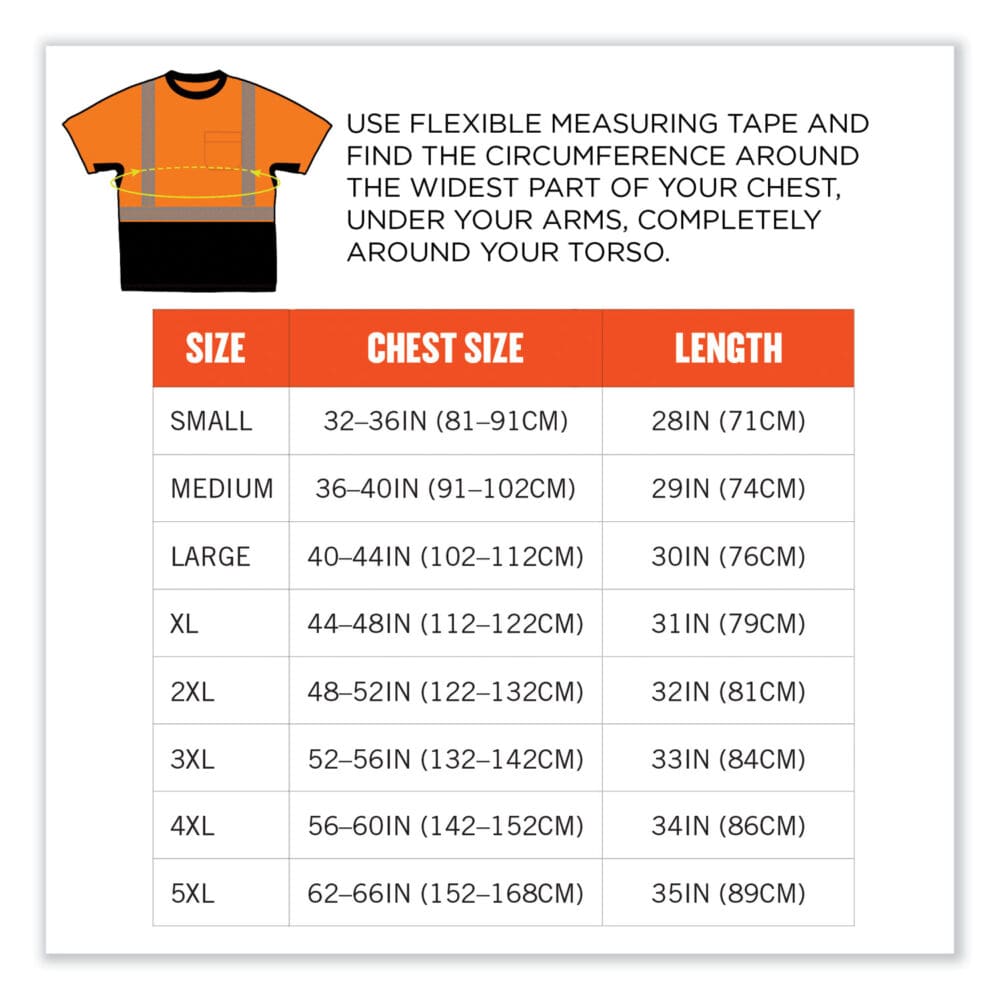 GloWear 8283BK Class 2 Lightweight Performance Hi-Vis T-Shirt, Polyester, X-Large, Orange, Ships in 1-3 Business Days - Image 7