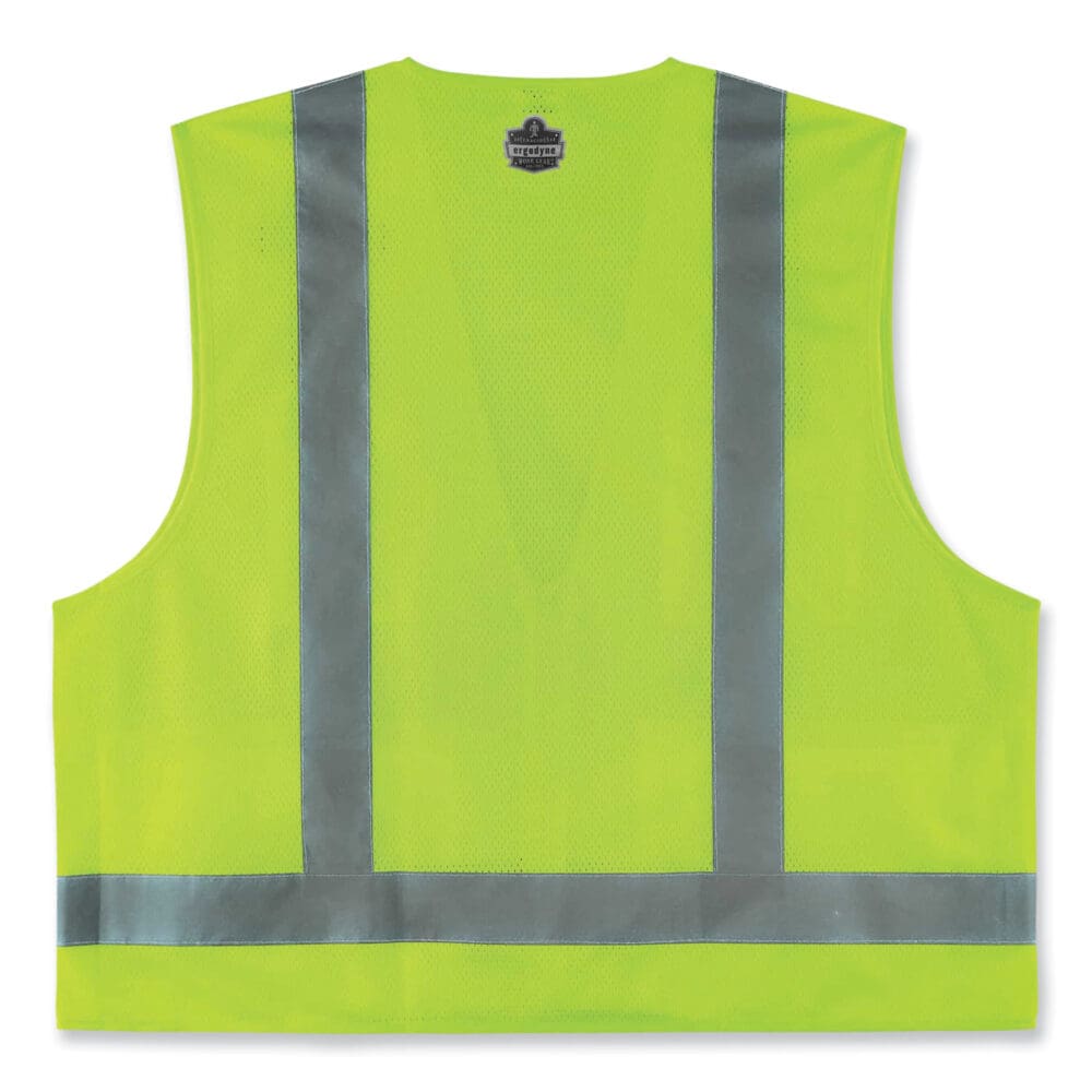 GloWear 8249Z Class 2 Economy Surveyors Zipper Vest, Polyester, X-Small, Lime, Ships in 1-3 Business Days - Image 3