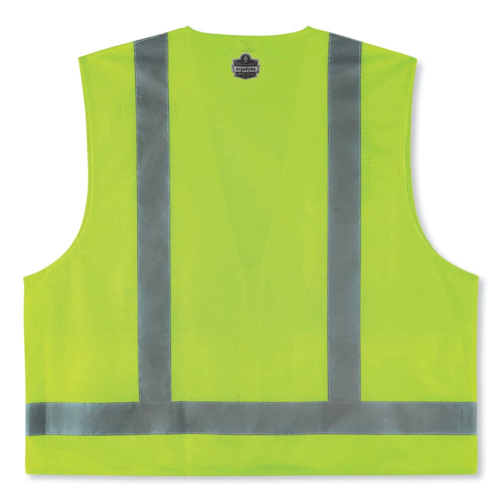 GloWear 8249Z Class 2 Economy Surveyors Zipper Vest, Polyester, Large/X-Large, Lime, Ships in 1-3 Business Days - Image 2