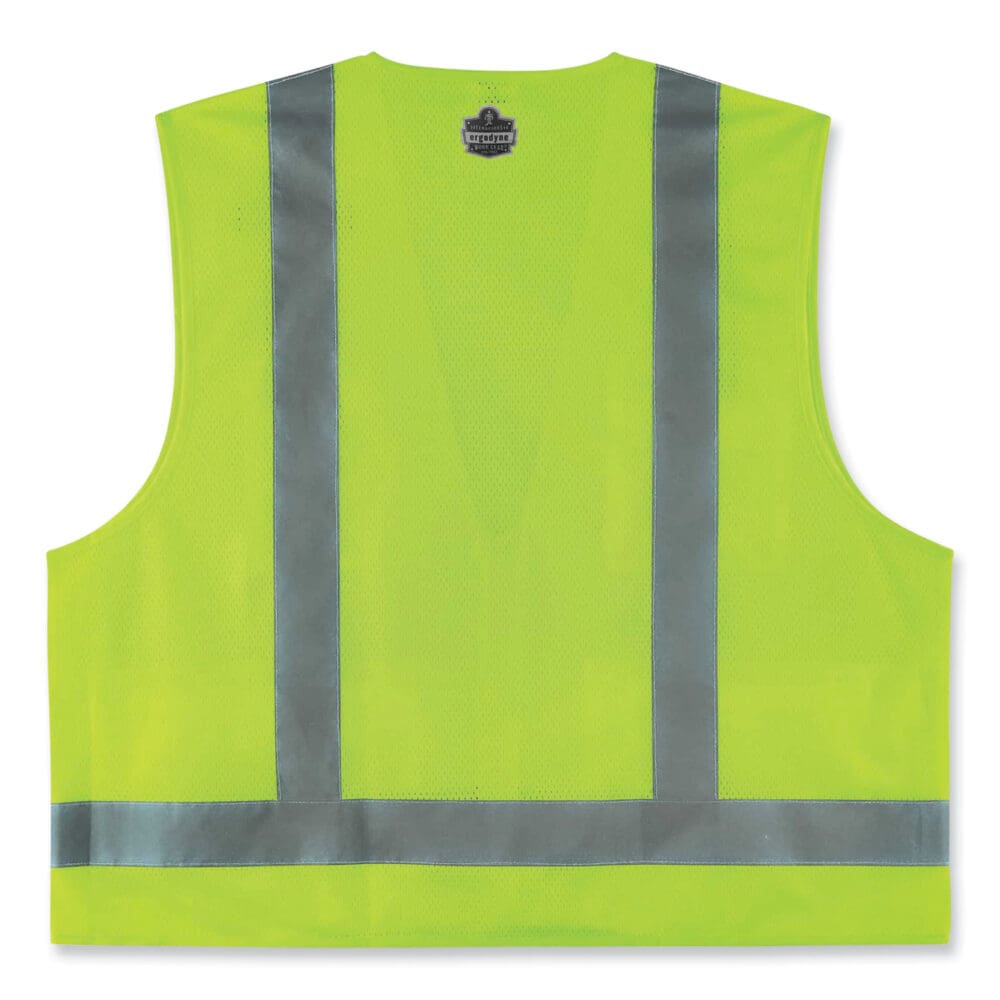 GloWear 8249Z Class 2 Economy Surveyors Zipper Vest, Polyester, 4X-Large/5X-Large, Lime, Ships in 1-3 Business Days - Image 2